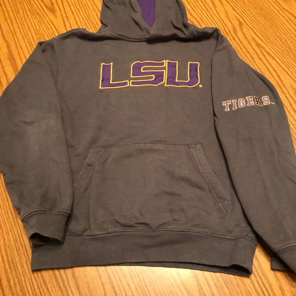 Boys LSU Hooded Fleece Jacket.     431